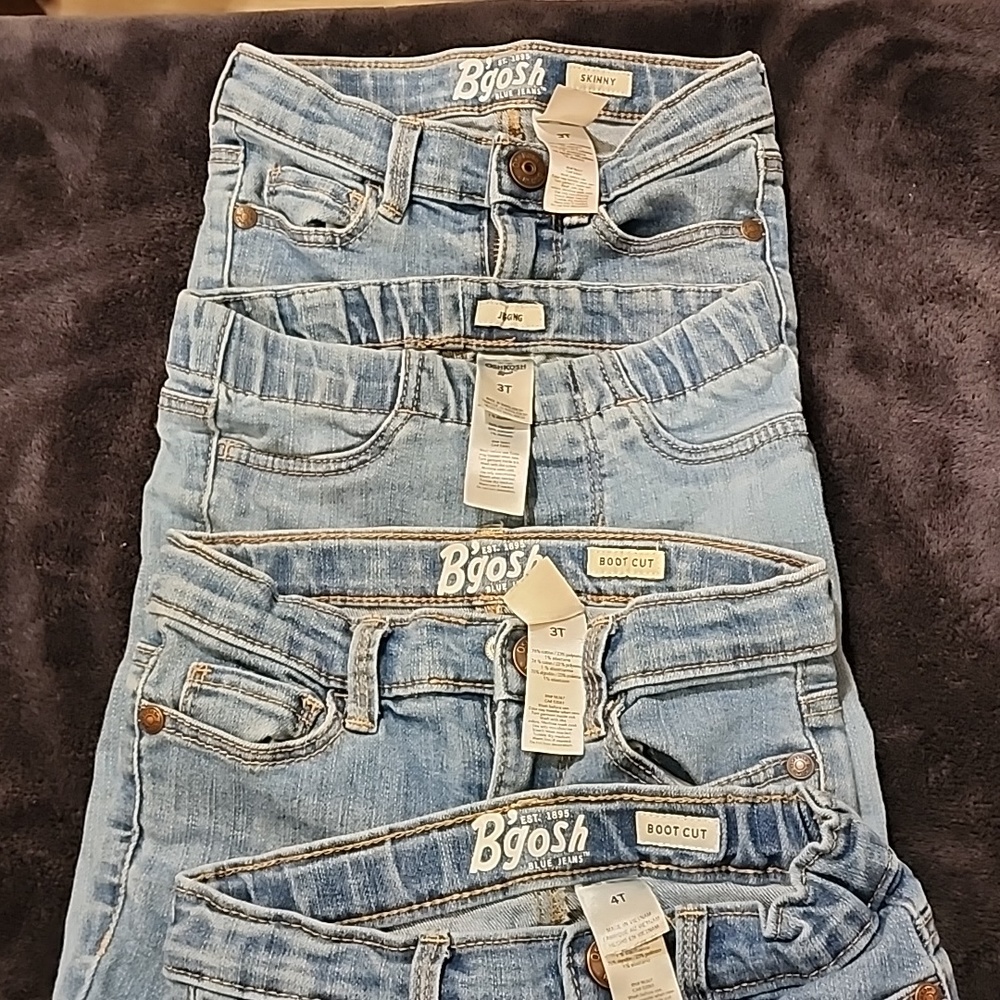 Four pair of B'gosh toddler jeans
